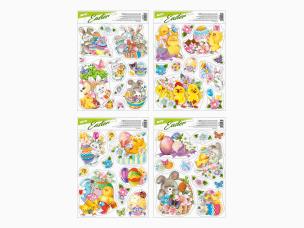 Opakowanie Naklejka na okno brokat Wielkanoc 30x42cm MIX