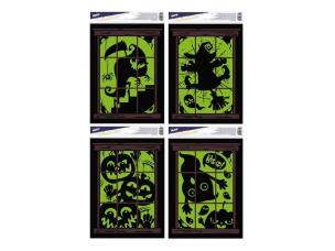 Naklejka na okno Halloween świecąca 30x20cm MIX. Wydawca: MFP. Multiszop.pl Opakowanie Naklejka na okno Halloween świecąca 30x20cm MIX