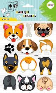 Opakowanie Naklejki 3D Pop Up Dog Face&Tail 146x240 HAPPY