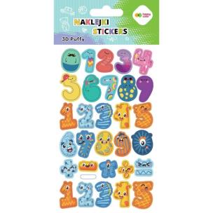 Naklejki 3D Puffy Numbers 10x20cm HAPPY COLOR. Wydawca: GDD. Multiszop.pl Opakowanie Naklejki 3D Puffy Numbers 10x20cm HAPPY COLOR