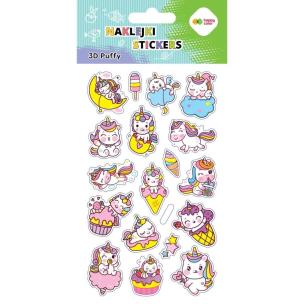 Naklejki 3D Puffy Unicorns 10x20cm HAPPY COLOR. Wydawca: GDD. Multiszop.pl Opakowanie Naklejki 3D Puffy Unicorns 10x20cm HAPPY COLOR
