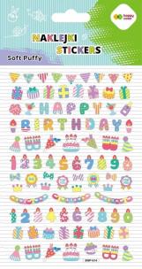 Opakowanie Naklejki 3D Soft Puffy Birthday110x205 HAPPY COLOR