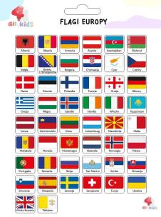 Naklejki dla dzieci Flagi Europy. Wydawca: All4Kids. Multiszop.pl Opakowanie Naklejki dla dzieci Flagi Europy