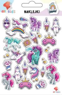 Naklejki dla dzieci Jednorożce. Wydawca: All4Kids. Multiszop.pl Opakowanie Naklejki dla dzieci Jednorożce