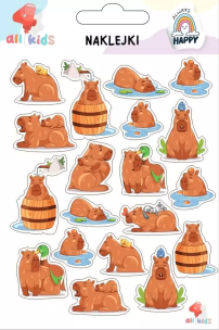 Naklejki dla dzieci Kapibary. Wydawca: All4Kids. Multiszop.pl Opakowanie Naklejki dla dzieci Kapibary