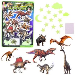 Naklejki fluorescencyjne na ścianę dinozaury. Wydawca: Leantoys. Multiszop.pl Opakowanie Naklejki fluorescencyjne na ścianę dinozaury