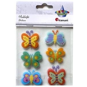 Opakowanie Naklejki foliowe 3D motyle mix 6szt