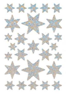 Opakowanie Naklejki gwiazdki srebrne