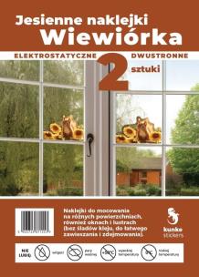 Naklejki jesienne Wiewiórka 2szt. Wydawca: Kunke. Multiszop.pl Opakowanie Naklejki jesienne Wiewiórka 2szt