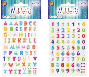 Opakowanie Naklejki literki i cyferki MIX