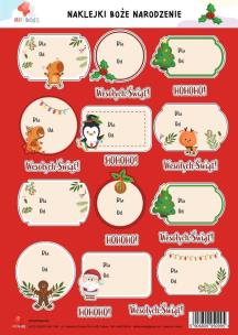 Naklejki na prezenty Boże Narodzenie A4. Wydawca: All4Kids. Multiszop.pl Opakowanie Naklejki na prezenty Boże Narodzenie A4