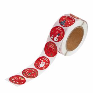 Opakowanie Naklejki na rolce 2,5cm - Christmas red 500szt