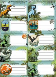 Naklejki na zeszyty pasek Jurassic park. Wydawca: Beniamin. Multiszop.pl Opakowanie Naklejki na zeszyty pasek Jurassic park