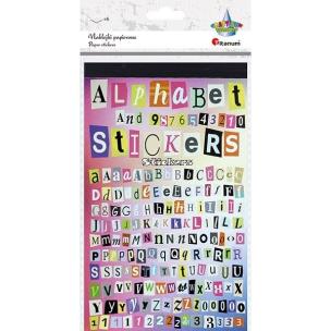 Opakowanie Naklejki papierowe 6 plansz litery i cyfry 1362szt