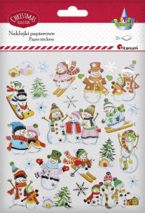 Opakowanie Naklejki papierowe bałwanki 2 arkusze