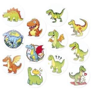 Opakowanie Naklejki papierowe na taśmie Dinozaury 500szt