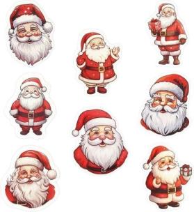 Opakowanie Naklejki papierowe na taśmie Mikołaj 500szt