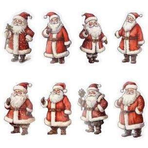 Opakowanie Naklejki papierowe na taśmie Mikołaje 250szt