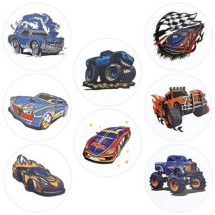 Opakowanie Naklejki papierowe na taśmie Samochody 500szt