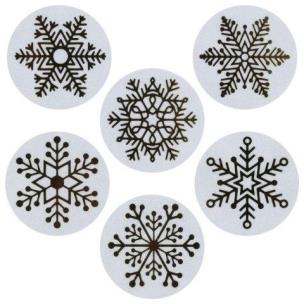 Opakowanie Naklejki papierowe na taśmie Śnieżynki 25mm 500szt