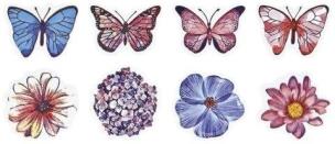 Opakowanie Naklejki papierowe na taśmie Wiosna-motyle 500szt