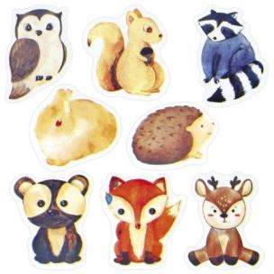 Opakowanie Naklejki papierowe na taśmie Zwierzęta 500szt