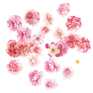 Naklejki pet kwiaty romantic pink 30 szt.. Wydawca: DP CRAFT. Multiszop.pl Opakowanie Naklejki pet kwiaty romantic pink 30 szt.
