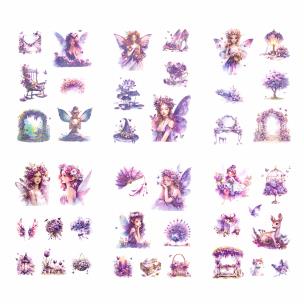 Naklejki pet połyskujące wróżki amethyst 6 arkuszy. Wydawca: DP CRAFT. Multiszop.pl Opakowanie Naklejki pet połyskujące wróżki amethyst 6 arkuszy