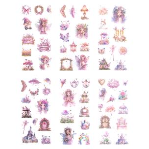 Naklejki pet wróżki crystal pink 6 arkuszy. Wydawca: DP CRAFT. Multiszop.pl Opakowanie Naklejki pet wróżki crystal pink 6 arkuszy