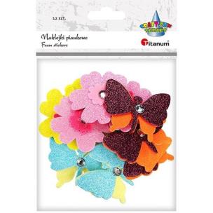 Opakowanie Naklejki piankowe 3D kwiaty motyle 12szt