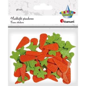Opakowanie Naklejki piankowe brokatowe marchewki 56szt