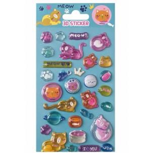 Opakowanie Naklejki Puffy Cats 3D