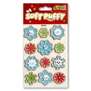 Opakowanie Naklejki puffy Christmas Snowflakes