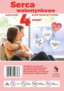 Naklejki serca walentynkowe 4szt. Wydawca: Kunke. Multiszop.pl Opakowanie Naklejki serca walentynkowe 4szt