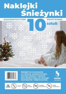 Naklejki śnieżynki 10szt. Wydawca: Kunke. Multiszop.pl Opakowanie Naklejki śnieżynki 10szt