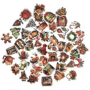 Opakowanie Naklejki winylowe Boże Narodzenie 4-6cm 50szt