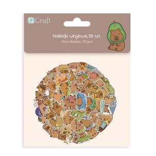 Naklejki winylowe Kapibara 50 szt.. Wydawca: DP CRAFT. Multiszop.pl Opakowanie Naklejki winylowe Kapibara 50 szt.