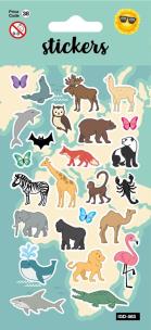 Opakowanie Naklejki - Worldmap Animals