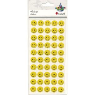 Opakowanie Naklejki wypukłe emotki 15mm żółte 50szt