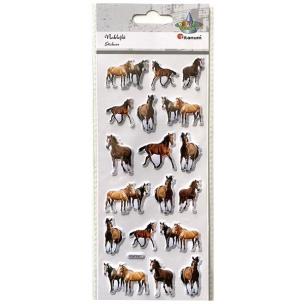 Opakowanie Naklejki wypukłe miękkie konie 18szt