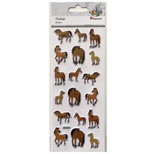 Opakowanie Naklejki wypukłe miękkie konie kreskówkowe 18szt