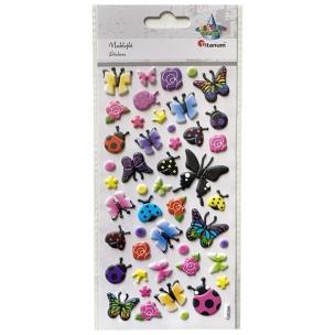 Opakowanie Naklejki wypukłe motyle, kwiaty mix 47szt