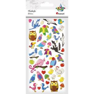 Opakowanie Naklejki wypukłe ptaki, serca 42szt