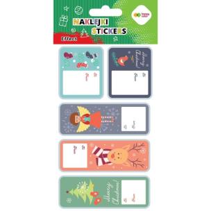 Opakowanie Naklejki Xmas stamp tag 10x20cm HAPPY COLOR