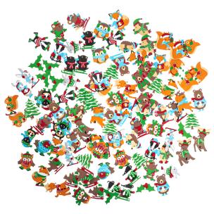 Opakowanie Naklejki z pianki zimowe zwierzątka 120szt
