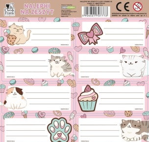 Opakowanie Nalepki na zeszyty Cleo i Frank 45 Kot (25szt)