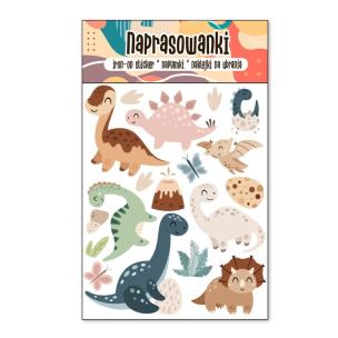 Opakowanie Naprasowanki Termo Naklejki na Ubrania Dinozaury