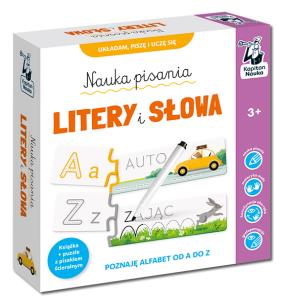 Nauka pisania. Litery i słowa. Książka + puzzle do pisania. Autor: Opracowanie zbiorowe. Multiszop.pl Okładka książki Nauka pisania. Litery i słowa. Książka + puzzle do pisania