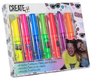 Neonowe błyszczyki Create it! 7 kolorów. Wydawca: CREATE it. Multiszop.pl Opakowanie Neonowe błyszczyki Create it! 7 kolorów
