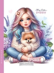 Opakowanie Notatnik 143x200 64K kratka Dziewczynka i piesek